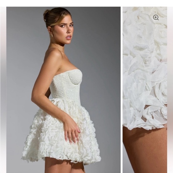 Oh Polly Embellished floral-appliqué mini dress size 2 - Picture 4 of 5